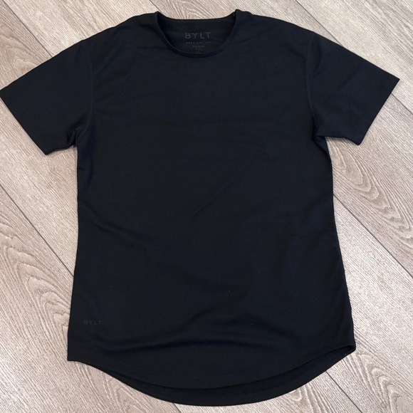 BYLT Other - BYLT Drop Cut T-Shirt Mens Small Black Short Sleeve Curved Hem BYLT‎ Blend Tee